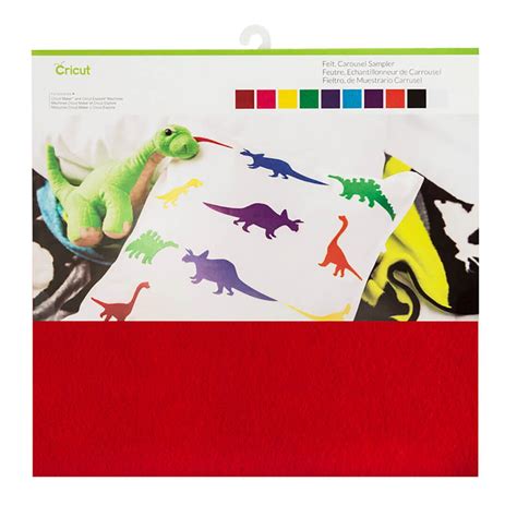 Cricut Felt 10 Sheet Sampler 12X12" (Summer Sky);  10 sheets 12" x 12" Felt in Light Pink, Red, Plum, Light Blue, Green, Mint, Light Yellow, Brown, Peach, and Gray; Bright, fun, soft, and smooth medium-weight felt cuts easily without the need for a Deep Cut Blade; sheets measure 1 mm thick;  Ideal for kids’ crafts, baby decor, stuffed shapes, fun fashion, and more!; Use with all Cricut® electronic cutting machines